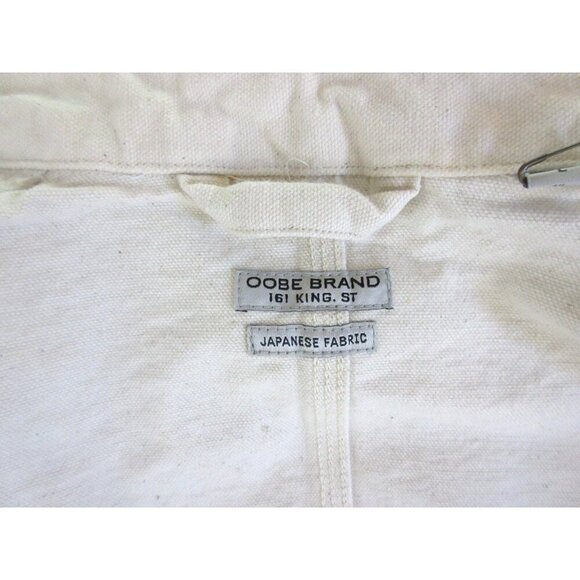 OOBE Brand Men's Button Front Canvas Cotton Chore Coat Natural White NWT - Picture 6 of 8